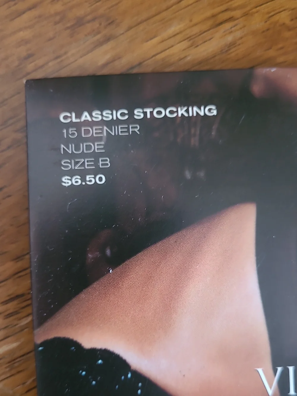 New! Victoria's Secret Very Sexy Classic Nude & Black Set Stocking Womens Size B